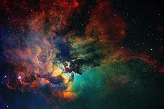 Papel de parede e plano de fundo do espaço. Universo com estrelas, constelações, galáxias, nebulosas e nuvens de gás e poeira