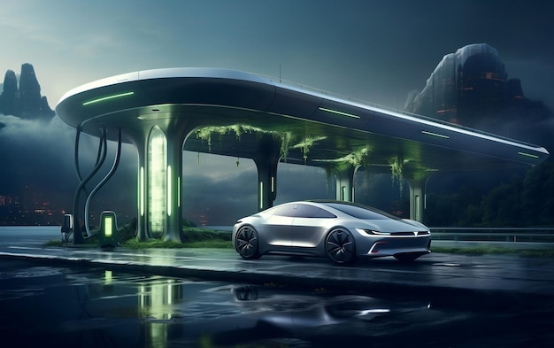 Papel de parede elegante e moderno para carros elétricos inspirado na Apple