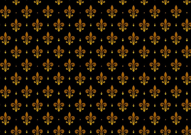 Papel de parede elegante ou design de pôster com padrão dourado em fundo preto close-up