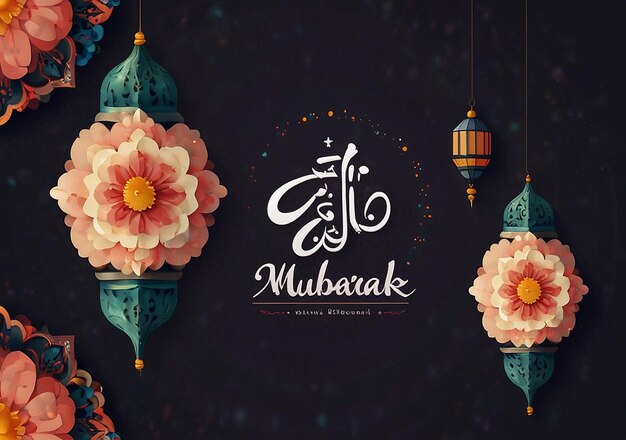 Foto papel de parede em estilo árabe de eid mubarak