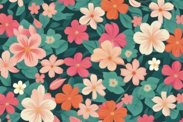 Papel de parede floral vibrante de flores de primavera para uma decoração refrescante da estação