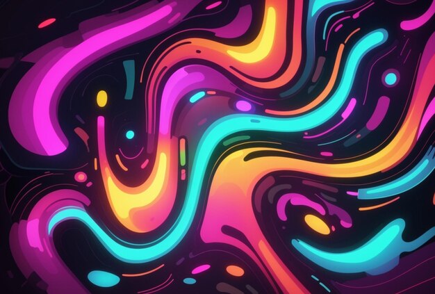 Papel de parede fluido com linhas fluidas e cores vibrantes