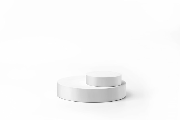 Papel de parede fundo rodado está de pé pedestais para itens branco em fundo branco pódio para itens cosméticos sabão apresentação esfera geométrica mínima