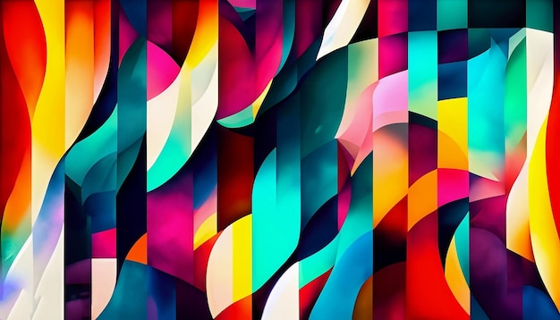 papel de parede gradiente com formas geométricas ilustração padrão design pano de fundo generativo ai