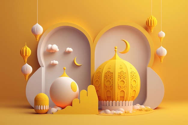 papel de parede ilustração do ramadã cor 3D mês islâmico, evento do ramadã, papel de parede islâmico