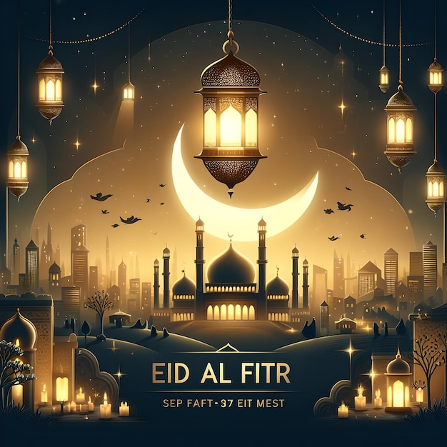 Papel de parede islâmico de Eid Mubarak