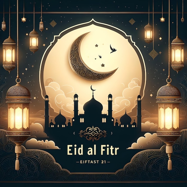 Papel de parede islâmico de Eid Mubarak