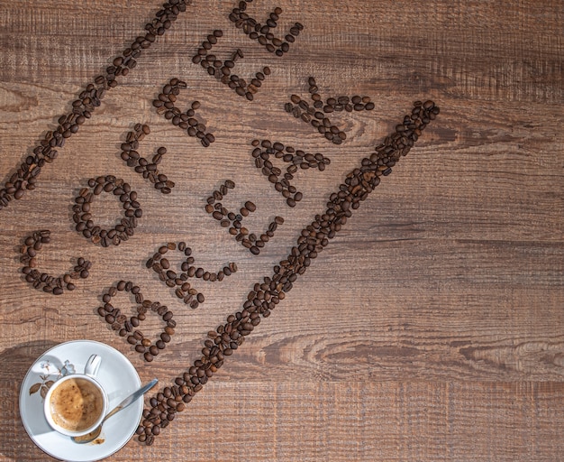 papel de parede letras de café