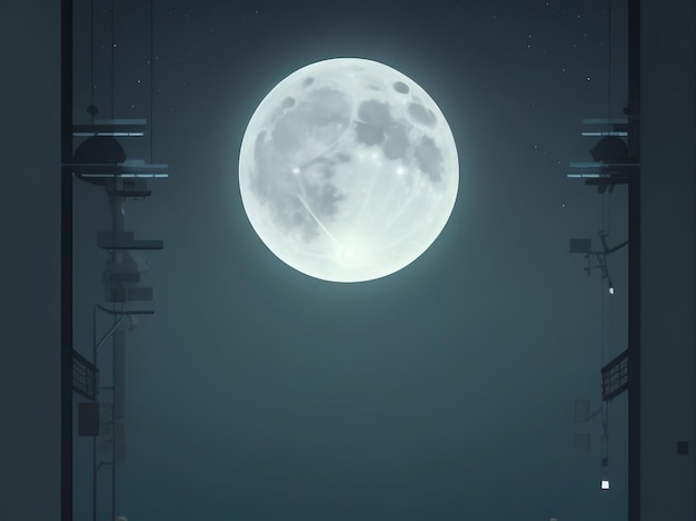 Papel de parede Lua cheia em um céu escuro Exibição em tela cheia