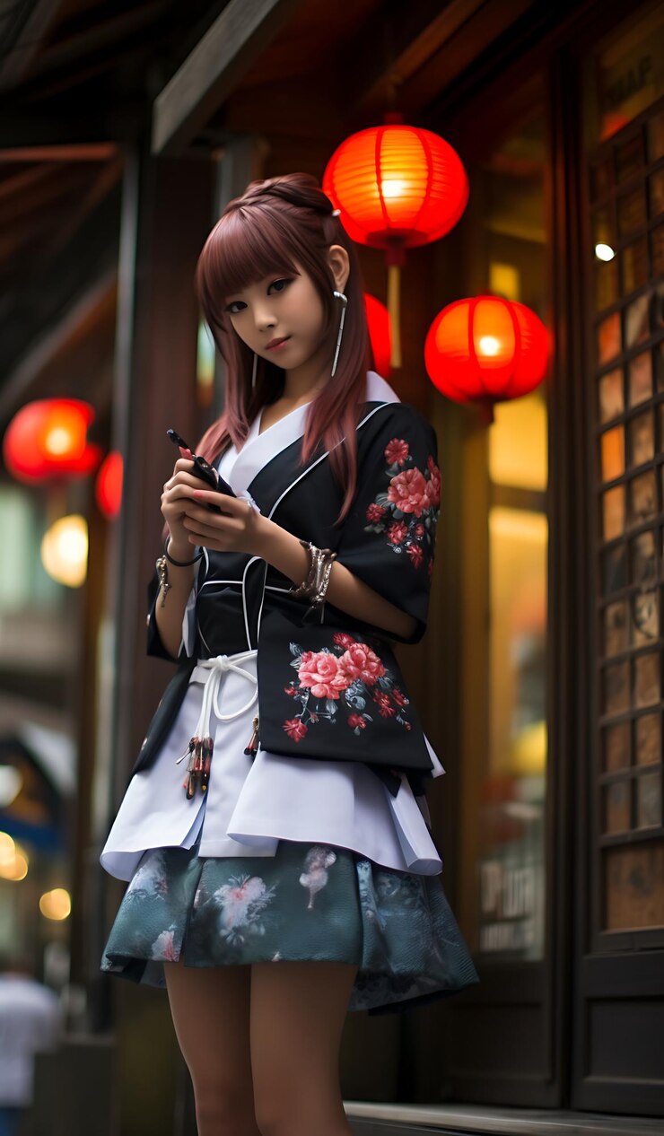 Foto papel de parede móvel de uma rapariga japonesa bonita