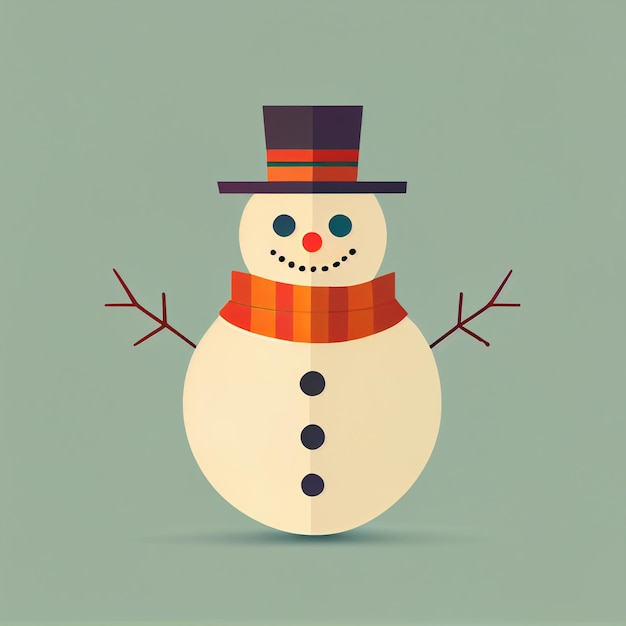 Papel de parede plano dos desenhos animados do boneco de neve de Natal Design plano moderno no inverno Papéis de parede minimalistas de inverno