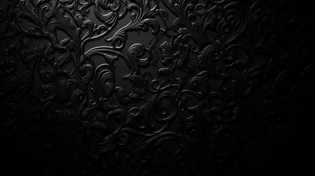 Foto papel de parede preto com estampa floral