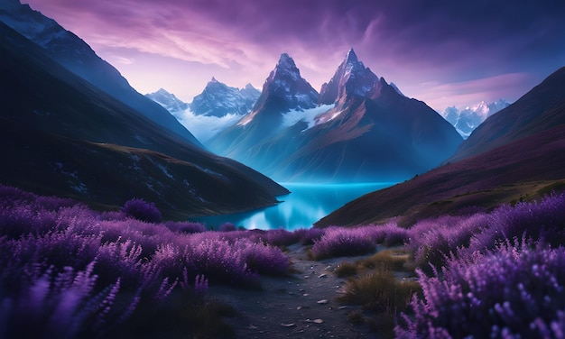 Papel de parede surreal de paisagem de fantasia de montanhas flutuantes