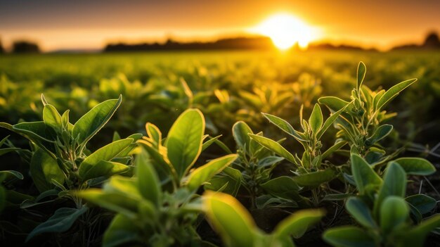 Foto papel de parede uhd para cultivo de soja verde