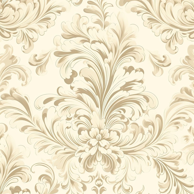 Papel de parede vintage com um padrão floral bege