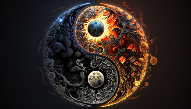 papel de parede yin yang