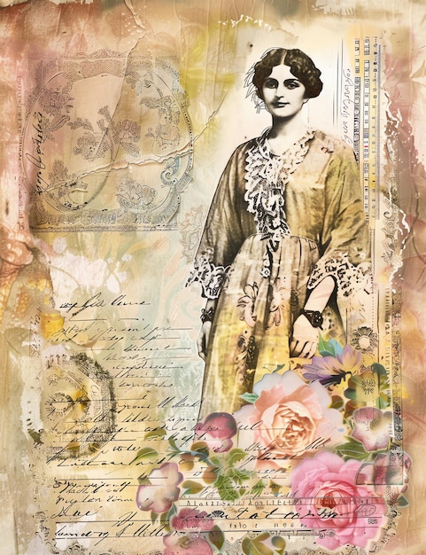 Papel de diario de basura Vestido de seda de estilo vintage Página de periódico de basura imprimible