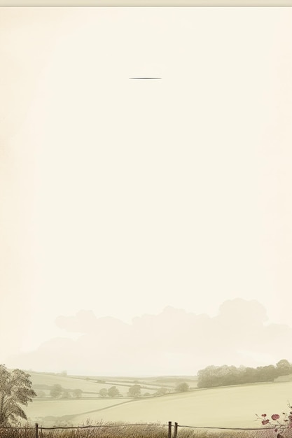 Papel digital vintage en blanco Fondo de arte de paisaje de naturaleza de campo inglés para diseño imprimible página de libro de papelería ebook e ilustración de tarjeta de felicitación