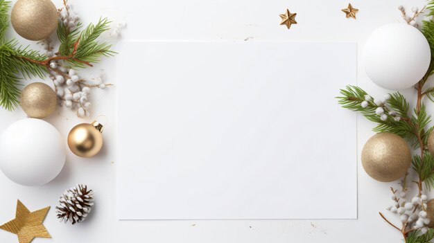 Papel em branco com decorações de Natal