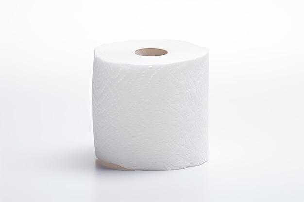 El papel higiénico suave se muestra sobre un fondo completamente blanco