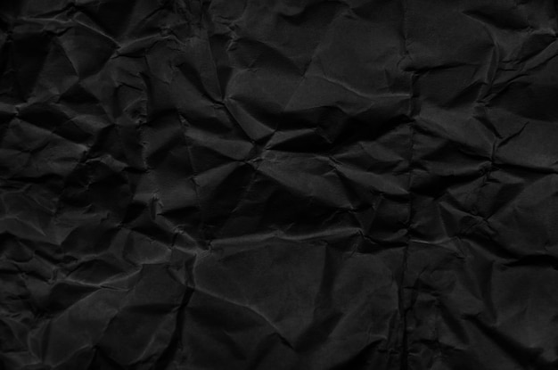 Papel negro arrugado para imagen de fondo