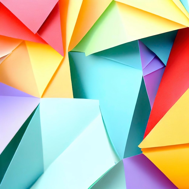 Papel origami colorido como fundo de papel de parede abstrato