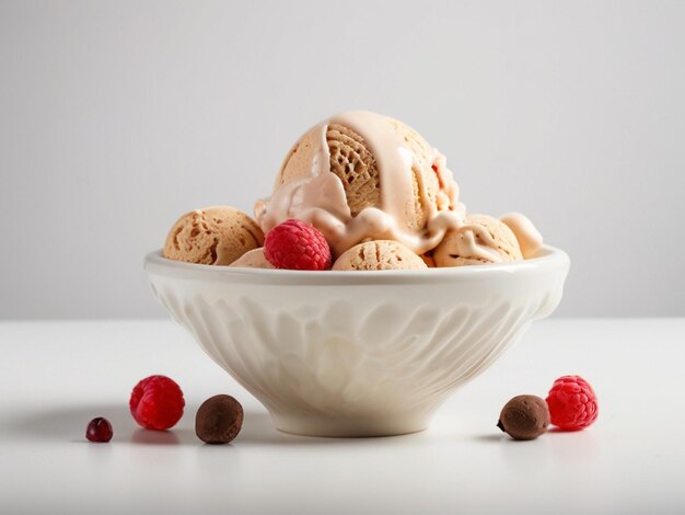 El papel de pared de 8K con helado en un cuenco Imagen fotográfica de stock