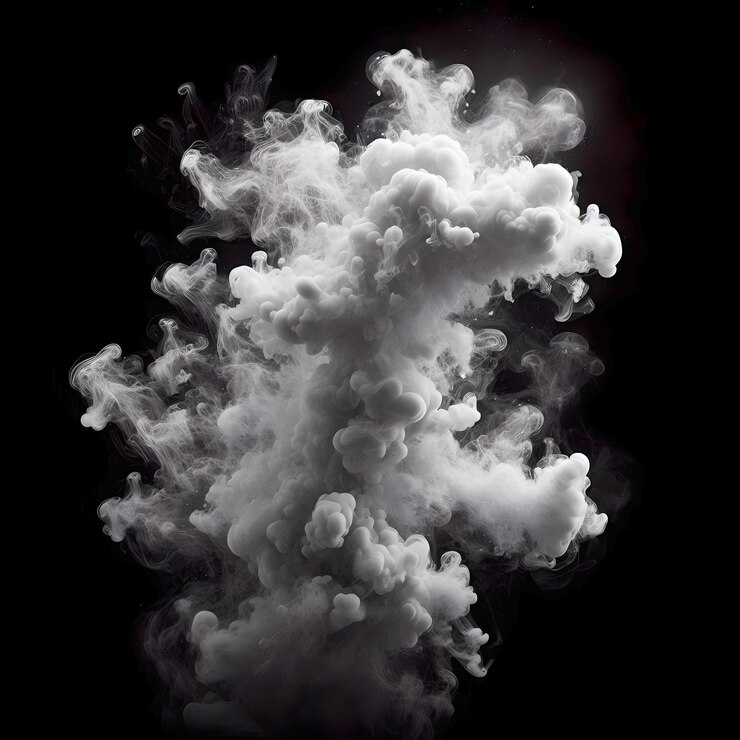 Papel de pared abstracto oscuro diseño de humo blanco