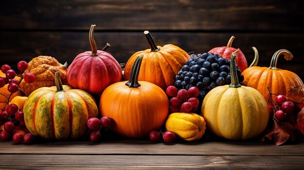 Papel de pared de calabaza y fruta HD 8k Imagen fotográfica de stock