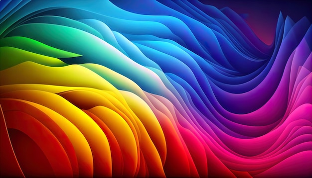 Papel de pared con colores de gradiente arco iris generado por Ai