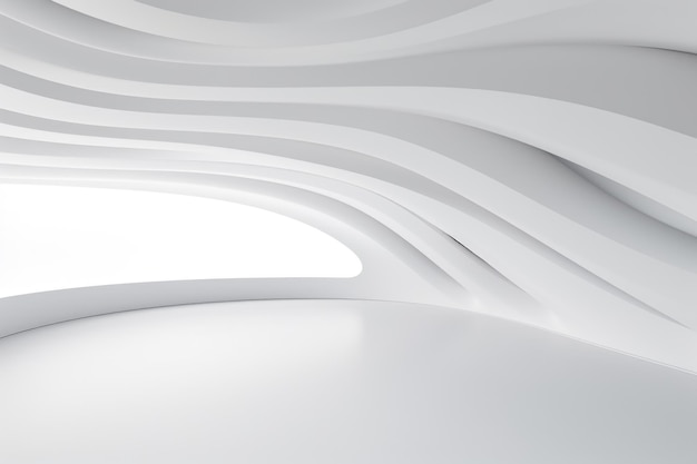 Papel de pared de espacio arquitectónico minimalista y futurista de fondo blanco abstracto libre