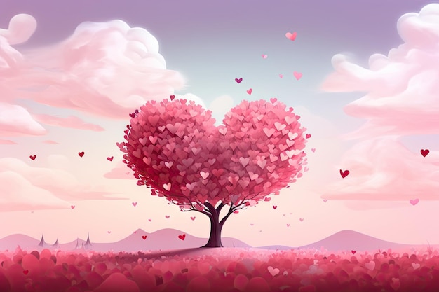 Papel de pared de fondo para el Día de San Valentín, banner web