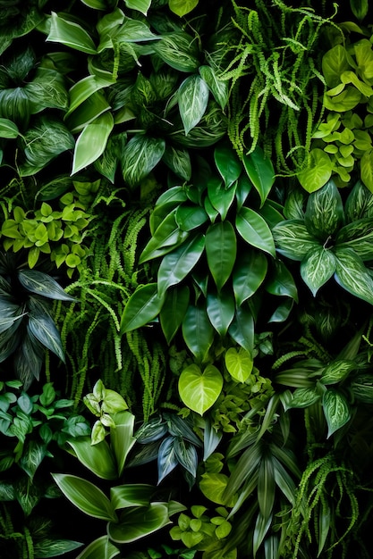 Foto papel de pared y fondo verde natural para paredes de plantas