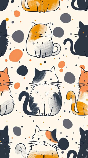 Foto papel de pared de gato fondo beige estilo de dibujos animados diseño para cartel de cartel de fondo de papel de pared