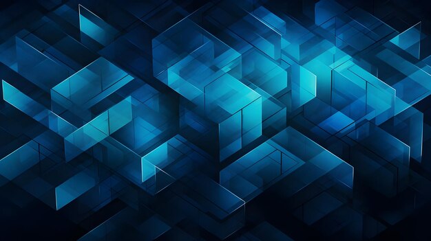 Foto papel de pared geométrico azul creado con ia