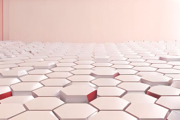 papel de pared de ilustración de fondo 3D de textura hexagonal de color rojo