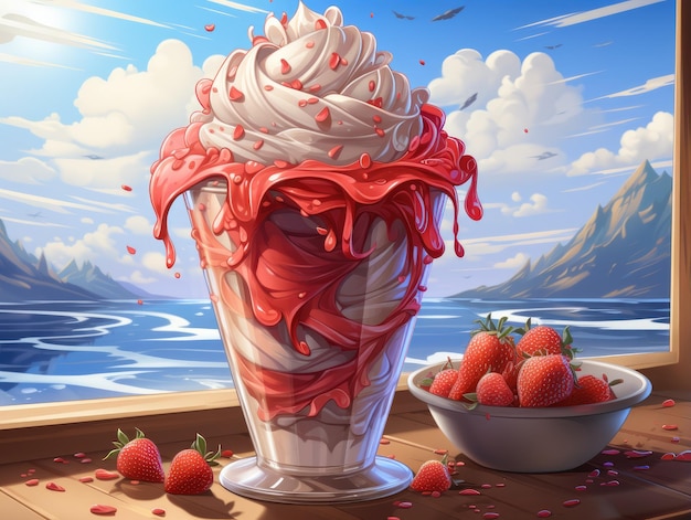 Papel de pared con ilustración vectorial de helado HD 8K