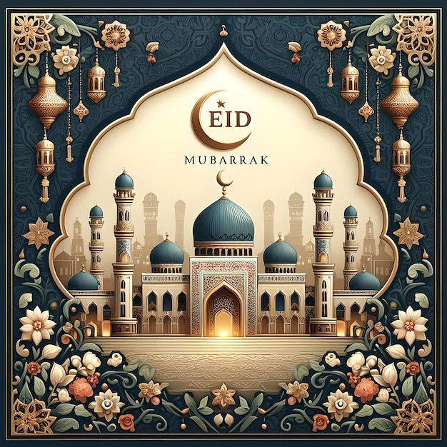 El papel de pared islámico de Eid Mubarak