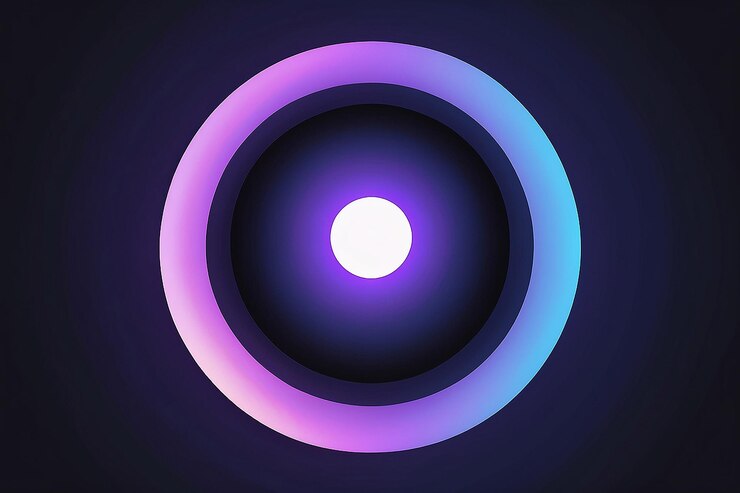 Foto papel de pared limpio minimalista con esfera circular de crepúsculo generada por la ia