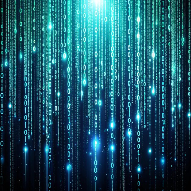 Papel de pared de matriz tecnológica de código binario digital con diseño de números decrecientes