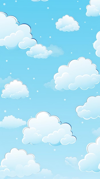 El papel de pared móvil de la nube de dibujos animados