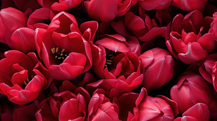 Papel de pared con patrón sin costuras de la flor del tulipán rojo