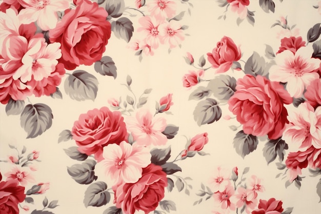 Papel de pared rosa floral rosa vintage beige monocromático textil naturaleza patrón sin costuras flor de peonía