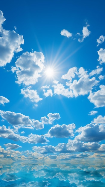 Foto papel de pared de sol vibrante fondo de cielo azul para un día soleado papel de pared móvil vertical