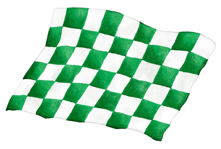 Foto papel de patrón png a cuadros verdes con ilustración realista y fondo transparente
