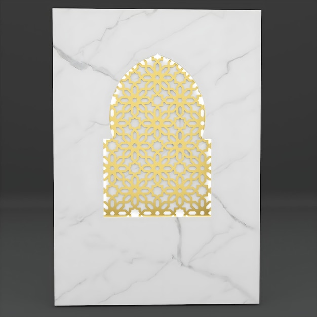 papel pintado 3d clásico azulejo de mármol blanco con un diseño dorado en él