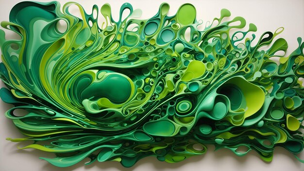 Papel pintado abstracto del diseño del fondo de las ilustraciones del color verde de la pintura biomórfica