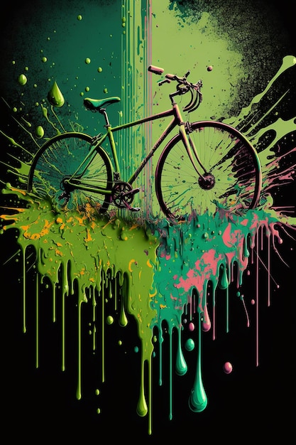 Papel pintado de arte decorativo de bicicleta