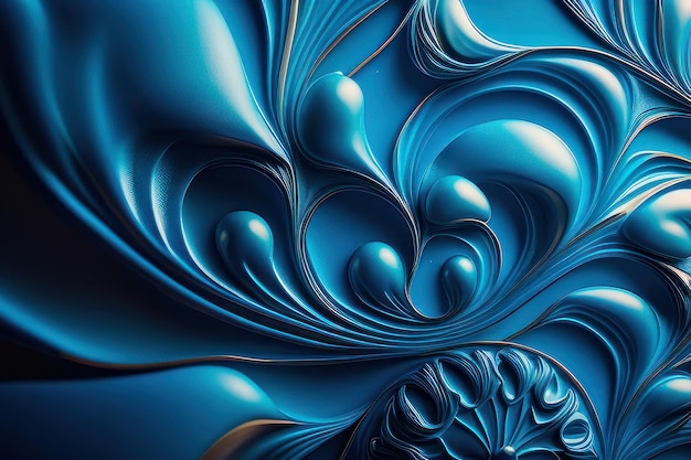 Papel pintado azul con un patrón de ondas.