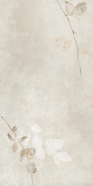 Papel pintado beige botánico